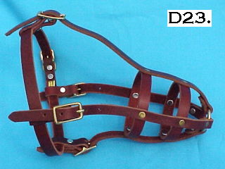 old style leather dog muzzle