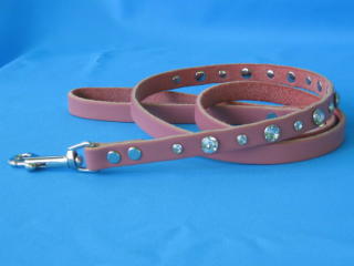 rhinestone leather dog leash