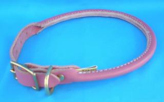 5/8&qout; wide rolled leather dog collar